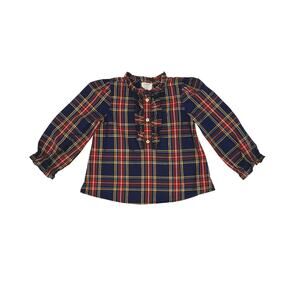Crewcuts Girls Tartan Ruffle Top